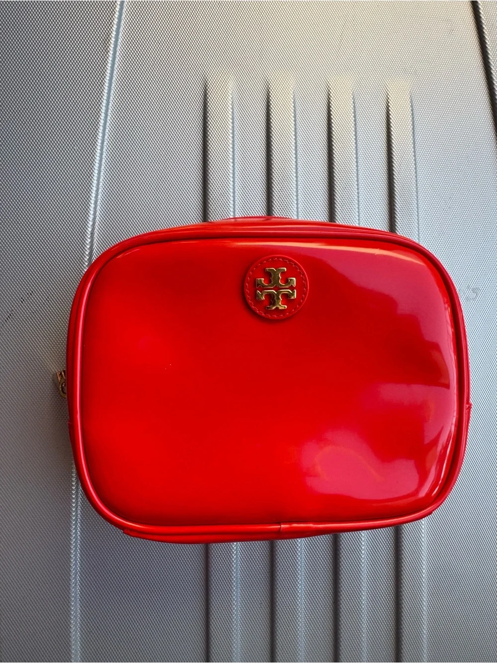 Tory Burch Red Patent Cosmetic Pouch